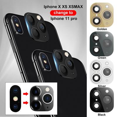 För iPhone X/XS/XS Max Sekundändring för iPhone 11 Pro MAX Lins Exakta Hål Modifierat Kameralinskydd Heltäckande 3D Titanfodral Film