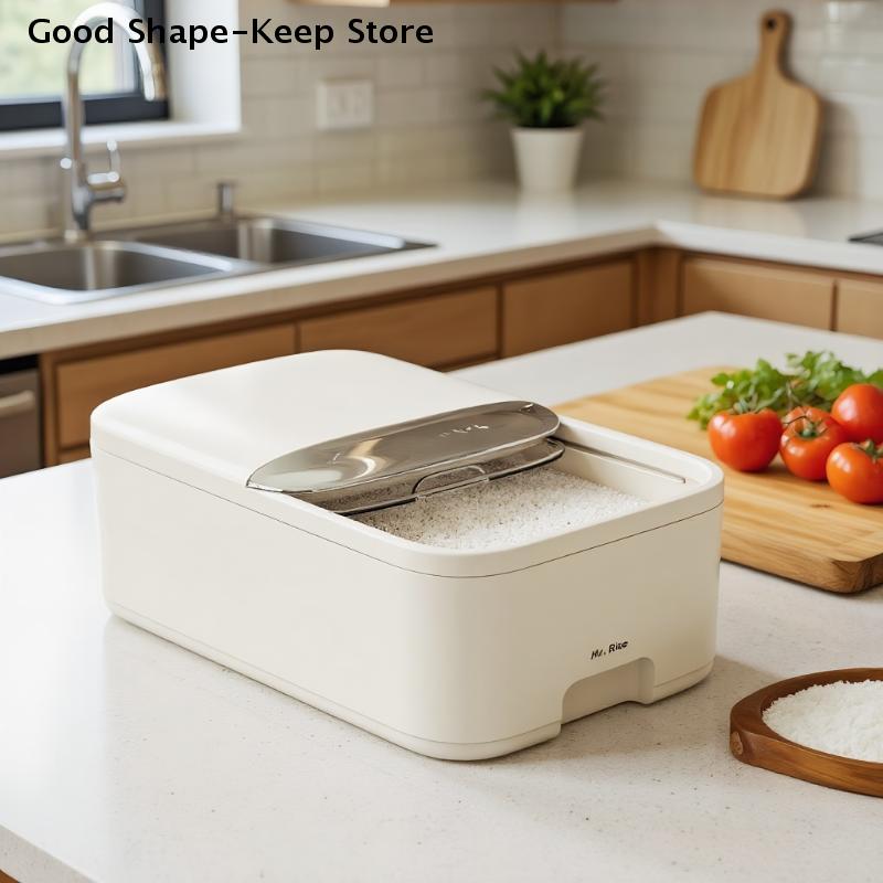 10KG Rice Storage Box Home With Lid Insect Proof Moisture Proof Rice Box Grain Sealed Jar Kitchen Container Storing Dry Grain