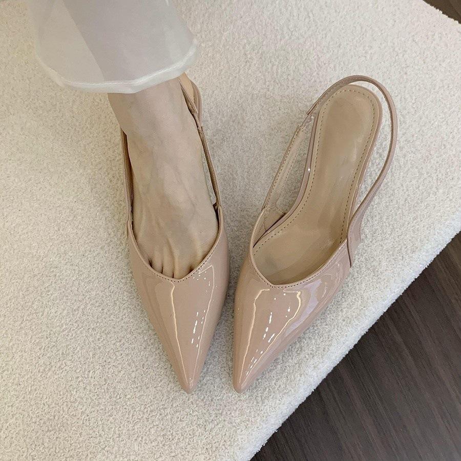 Niche high heels silver bag head sandals women's shoes spring temperament socialite style thin heels empty single shoes