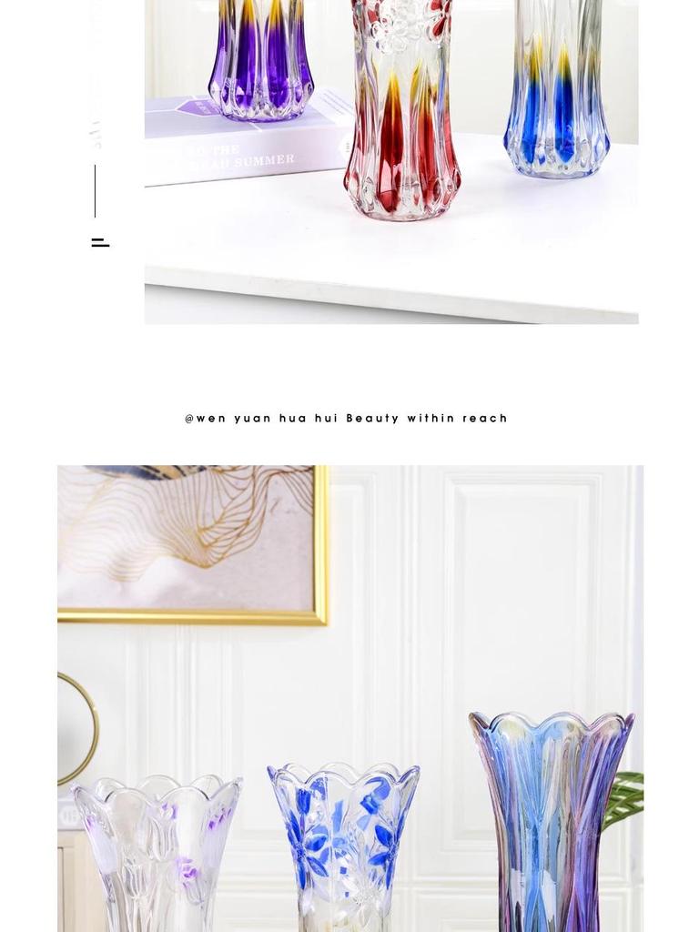 Luxuriöse, leicht transparente Glasvase für frische Blumenarrangements – Kreative hydroponische Heimdekoration