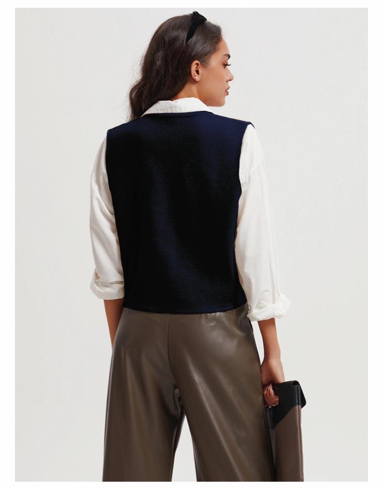 Women's Retro Sleeveless Knit Cardigan Vest - European & American Style