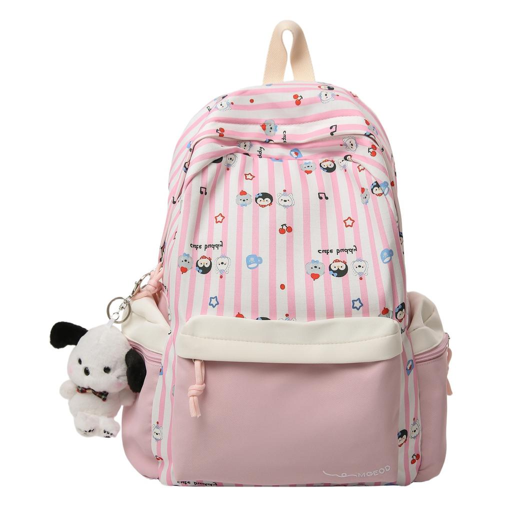Schoolbag Korean Version of High-value Backpack for Women's Simple and Versatile Large-capacity Mori Sweet Junior High School Students Lightweight 