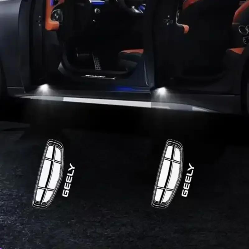 2PCS Car Door Welcome Lights Laser Projector Logo Wireless Sensing For Geely Emgrand EC7 2009-2017 EC715 EC718 Auto Accessories