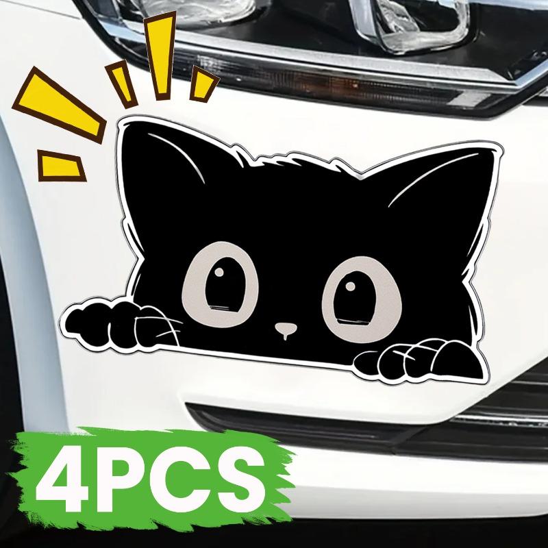 Car Stickers Block Scratches Stealing Glances At Black Cat Waterproof Decal Scratch Masking Car Motorcycles Electric Car Sticker