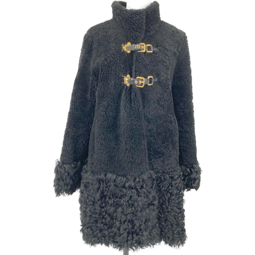 MIUMIU [Domestic regular] MPS377 1CQY sheepskin mouton coat 42 blackUsed