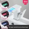 LED Waterfall Faucet for Bathroom Sink - Hot & Cold Water Basin Tap