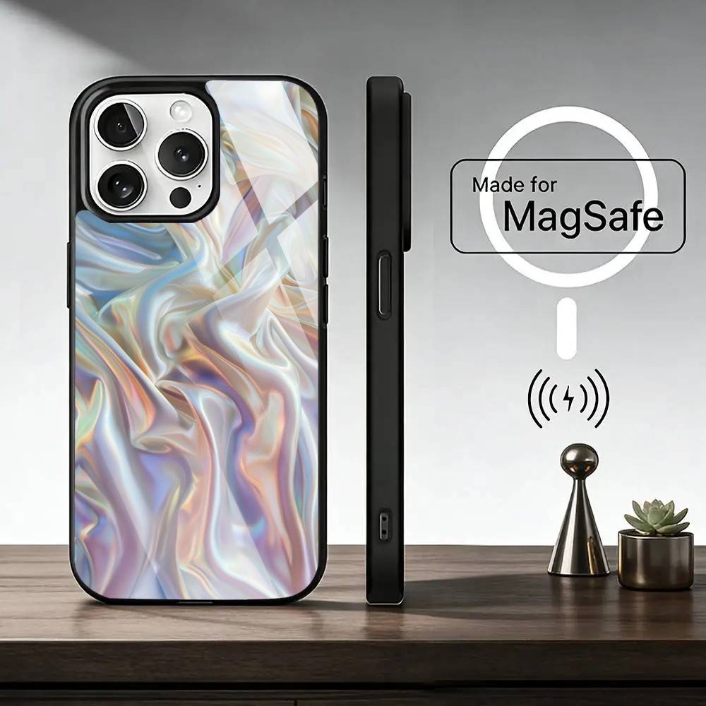 Folds T-Texture  Phone Case For iPhone17,16,15,14,13,12,11 Plus,Pro Magnetic with Magsafe Wireless Charging