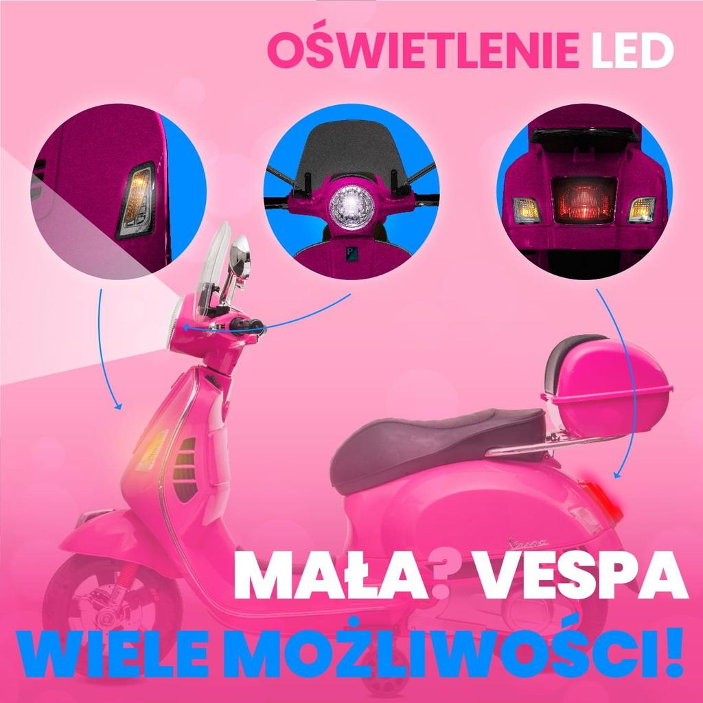 Ride-on Toy for a Child Vespa Scooter Battery-Powered With a Trunk Fuchsia Sun Baby