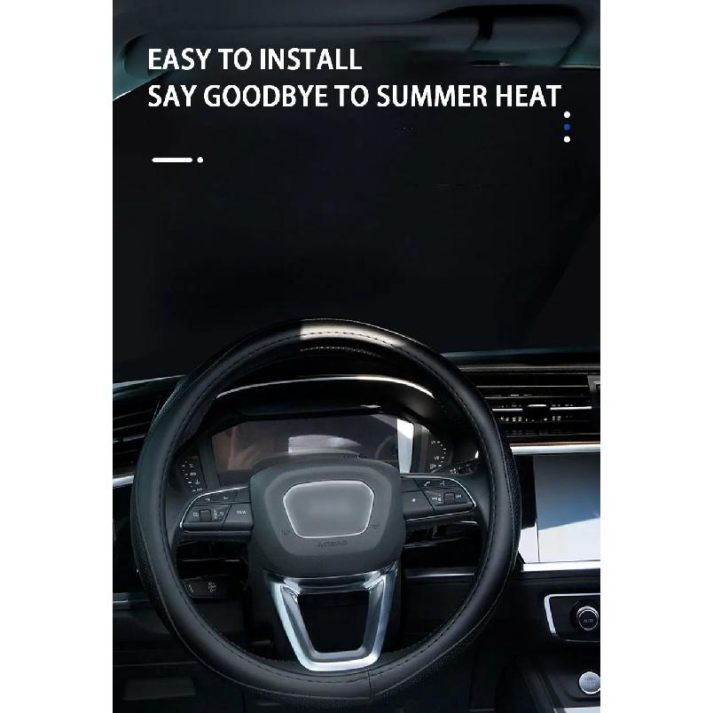 SEAMETAL Telescopic Car Sun Shade Hidden Windshield Sun Protection Cover UV-Blocking Privacy Curtains 72-140cm Adjustable Width