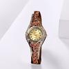 Women Bracelet Watch Luxury Colorful Rhinestone Ethnic Style Elegant Round Vintage Ladies Girls Dress Wristwatch Fashion Jewelry Birthday Gift