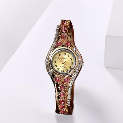 Women Bracelet Watch Luxury Colorful Rhinestone Ethnic Style Elegant Round Vintage Ladies Girls Dress Wristwatch Fashion Jewelry Birthday Gift