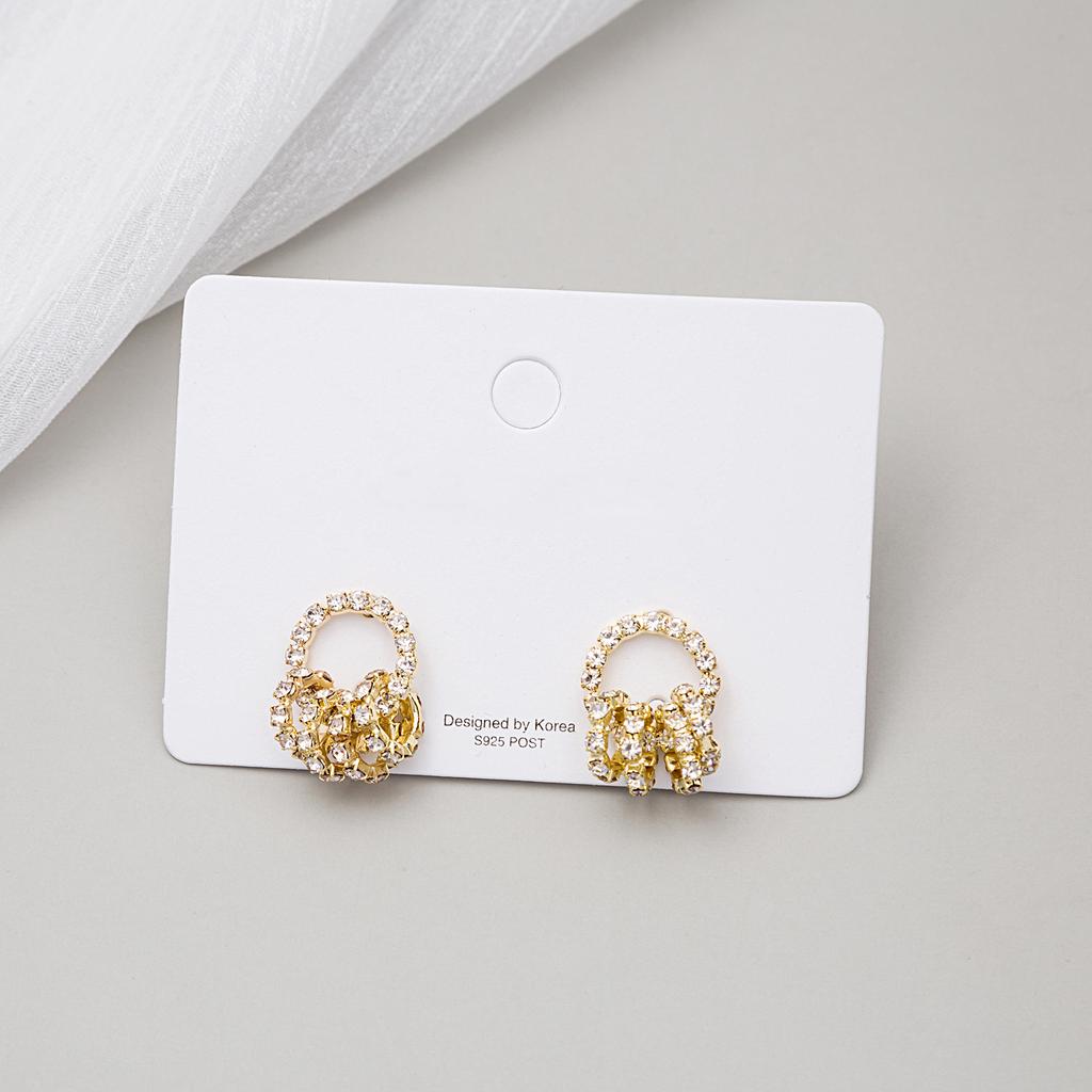 Premium Sense Cold Exaggerated Metal Pleated Geometric Earrings, Personalized Retro French Flower Peach Heart Earrings