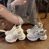 7.5Cm Korean Version Retro Thick-soled Heightening Dad Shoes Women's 2025 New Summer Breathable Sports and Leisure Shoes
