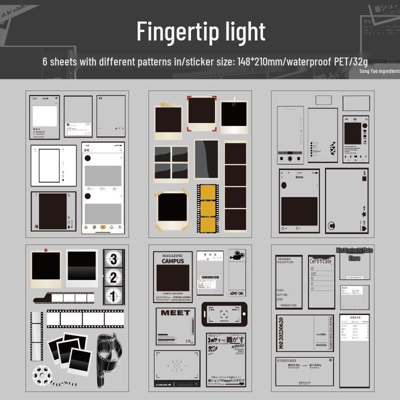 Retro Film & Photo Frame Journal Stickers Pack - DIY Collage & Pet Designs