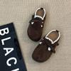 2025 Retro Versatile Fashion Niche Baotou Half Slippers Women's Autumn and Winter Design Belt Buckle Casual Slippers