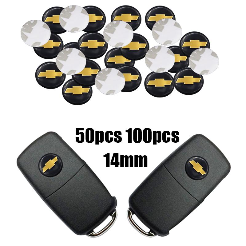 

50pcs 100pcs Chevrolet Hot sale 14mm 3D Aluminum Car Logo Key Fob Decoration Emblem Auto Key Badge Sticker Accessories Chevrolet 50pcs