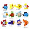 1 Piece 3D Fish Lampwork Charms Multicolor Glass Ocean Jewelry Pendants Cute Jewelry Accessories for Jewelry Making 3.5x3.4cm