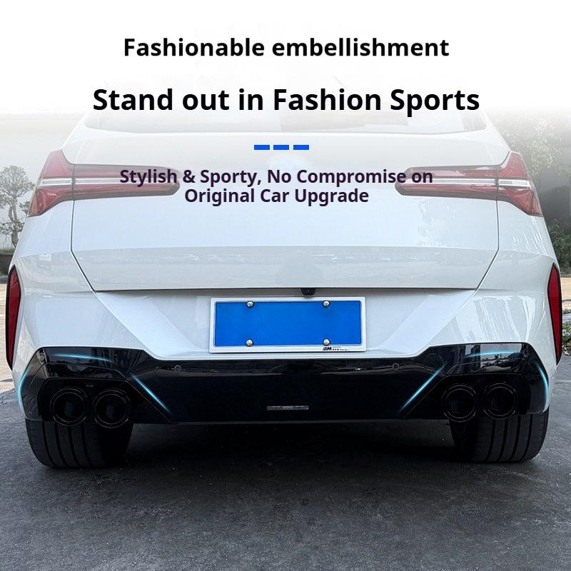 For BMW X3 G45 2025-2026 Car Exhaust Tailpipe Decoration Mask with Blackened Lower Lip and Jagged Teeth Appearance Accessories
