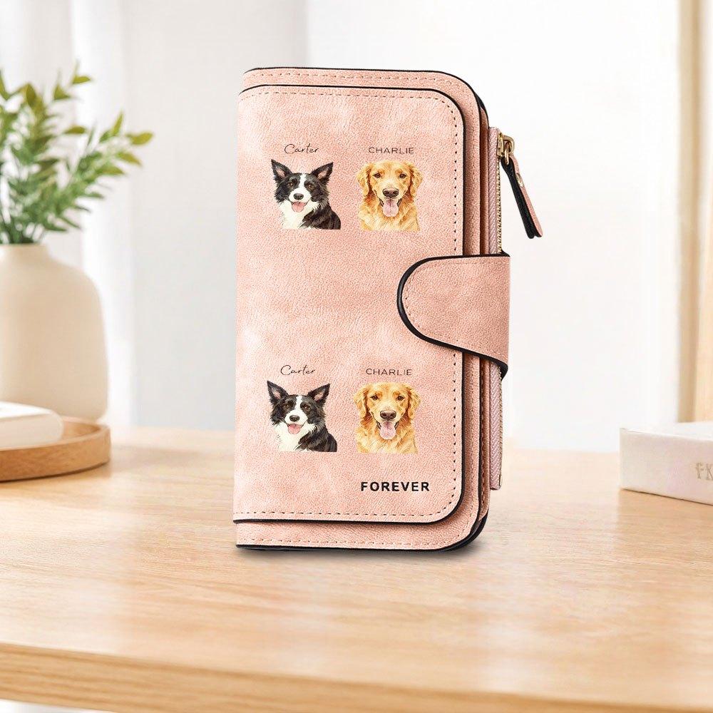 Border Collie Golden Retriever Long Zipper Wallet, Large Capacity Card Holder, Unisex Clutch Bag, Fashionable Zipper Coin Purse, Suitable for Daily