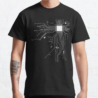 Diagrama de circuito do processador CPU Plus Size S-3XL, camiseta estampada, tops masculinos, roupas da moda, camisetas
