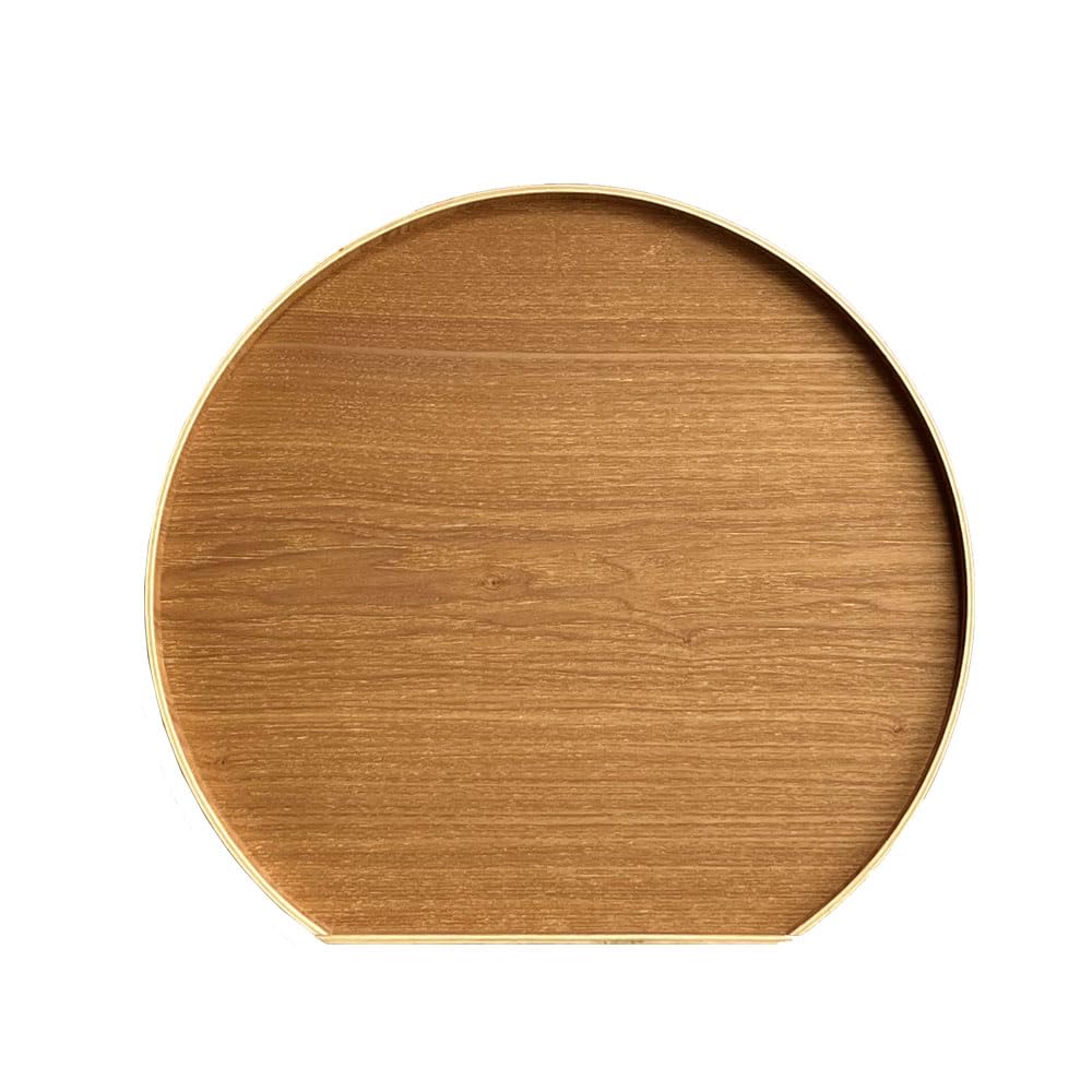 

Yamaya Lacquerware Store s Non-Slip Wooden Half-Moon Tray, Convenient Placemat, Stylish New Year s Day, Breakfast, Cafe, Japanese Breakfast (White Woo