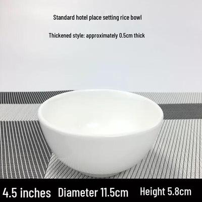 Baijie Pure White Ceramic Restaurant Bowls