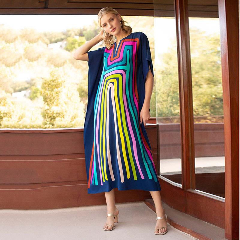 Letnia Damska Plus Size Drukowana Narzutka Plażowa Sukienki Codzienne Wakacyjne Sukienki Narzutka Bikini