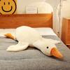 Rabbit fur big white goose pillow plush toy Internet celebrity big white goose pillow sleeping doll soothing gift