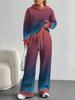 Flame splicing European and American autumn and winter casual long-sleeved suit women's hooded sweater trousers two-piece set