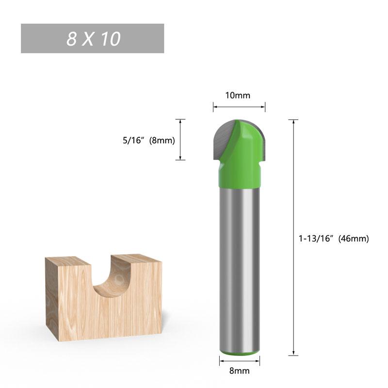 1pc 8mm Shank Ball Nose End Mill Round Nose Cove CNC Milling Bit Radius Core Box Solid Carbide Router Bit Tools