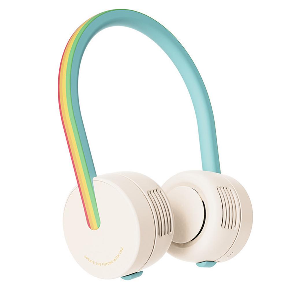 

ZOYZOII F8 Three Speeds Cooling Fan Children Bladeless Neck Hanging Fan Rainbow