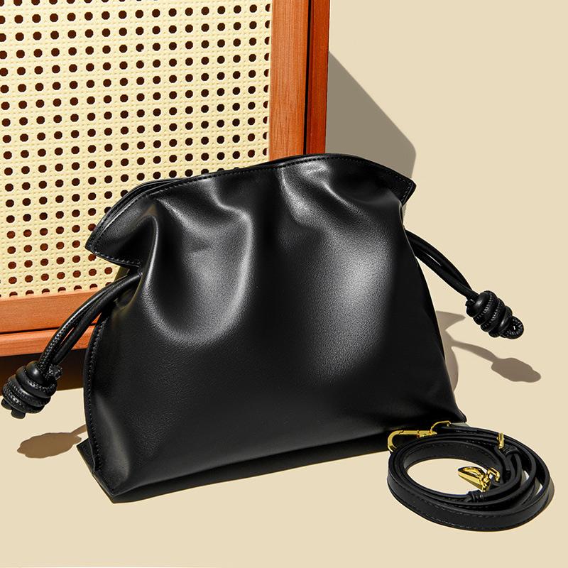 Marca Lusso Coulisse Lunga Borsa a Spalla Crossbody Design Pieghettato Pelle di Mucca Borsa Fortuna Moda Femminile Pochette Borsa a Secchiello Borse Capienti