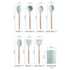 11 Pcs Silicone Kitchenware Cooking Utensils Set Non-stick Spatula Spoon Whisk
