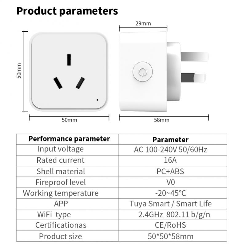 16a Tuya Zigbee Wifi Smart Plug With Power Monitor Function Wall Socket Adapter Voice Control Works With Alexa Google Assitant
