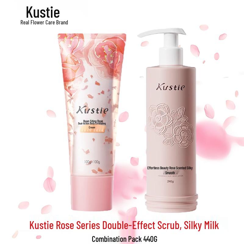 KOOSTING Rose Dual-Effect Amide Scrub & Silky Lotion Set