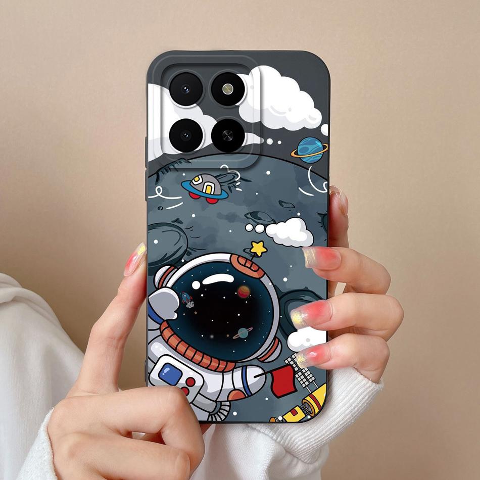 

For Honor X5B Plus X5 Phone Case Astronaut Full Coverage Bumper For Honor X 5 X5b+ Soft Liquid Silicone Anti Drop Back Shell Honor X5B