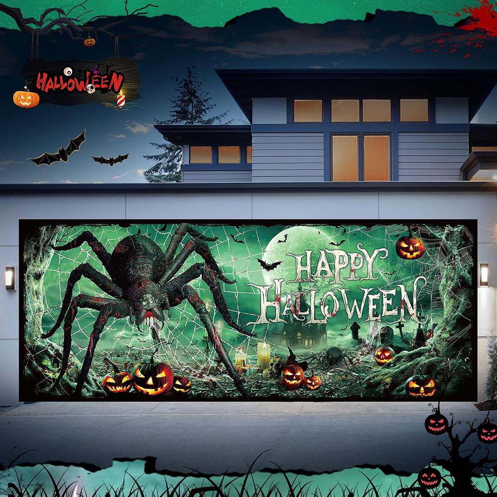 Large Hanging Backdrop Garage Door Cover Halloween Garage Door Decorations Cover Banner Halloween Garage Door Cover Decorations
