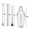 500ml Plastic Cocktail Shaker Home Milk Tea Drink Wine Mixer Shake Bottle with Bar Bartender Barware Kettle Tool Set for Party