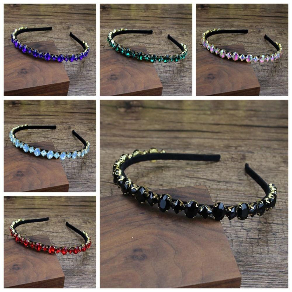 Non-Slip Sparkly Headband Crystal Bezel Crystal Hairbands Fashion Girls Hair Accessories  Wome
