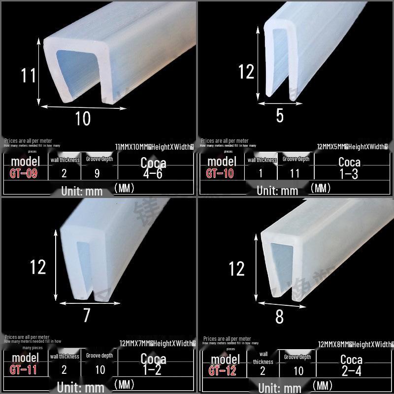 Eco-friendly U-shaped Silicone Edge Seal: Transparent, High Temperature Resistant, Anti-collision Strip for Glass Machinery & Fish Tanks.