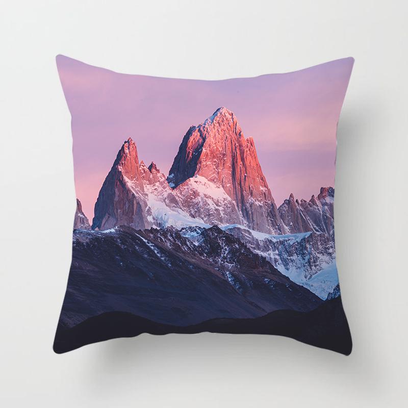 Natural Landscape Printing Pillowcase Sofa Car Decoration Office Seat Cushion Cover Room Bedside Home Decoration 45x45cm