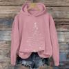 Ladies' Christmas Printed Casual Long Sleeved Round Neck Sports Hoodie Top
