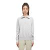 MLB Comfortable Stylish Beautiful Lightweight Half-Zip Polo Sweatshirt Women Sweatshirts Light-Gray 3FMTB0341-44MGS