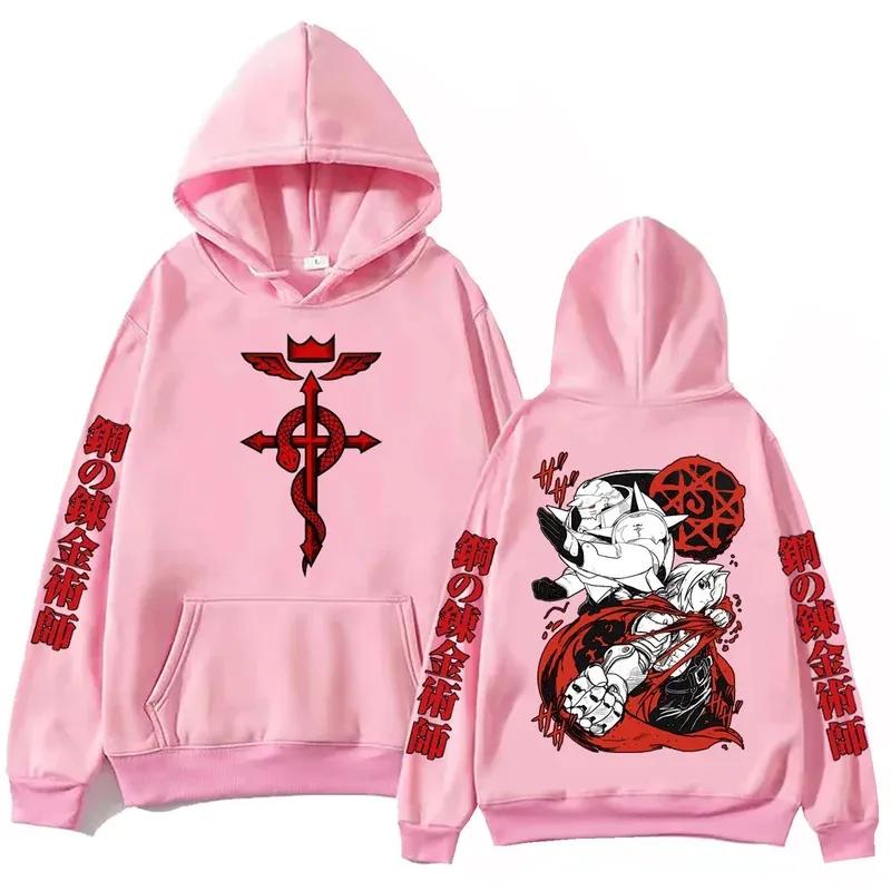Anime Sci-Fi-Abenteuer Fullmetal Alchemist Print Herbst- und Wintermode Persönlichkeit Herren Outdoor-Freizeit Locker Street Hoodie