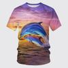 Summer Dolphin T-Shirts Cute Sea Animal 3D Printed Streetwear Men Women Casual Fashion Oversized T Shirt Kids Tees Tops Clothing