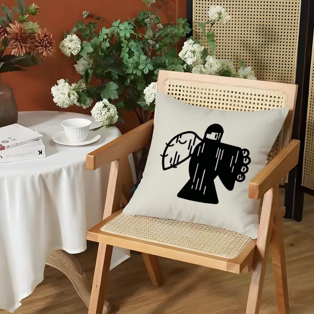 Argentinian MMilo j Rapper Cushion Cover Silky Short Plush Invisible Zipper Dustproof Sofa Pillow Case for Home Decor