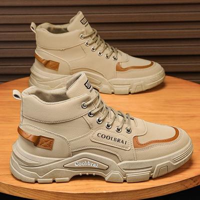 High-top Shoes, Men's Boots, Internet Celebrity Korean Style Trendy Workwear Short Boots, Sports Sneakers