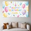 Happy Birthday Backdrop Banner Kids Colorful Balloon Birthday Party Background Decoration Event Photo Booth Props Supplies