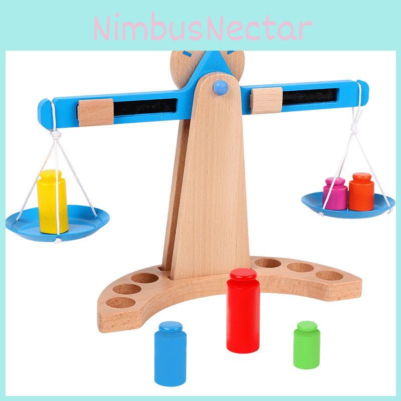 Wooden Balance Scale Toy For Children Educational Science Experiment Kids Learning Gift