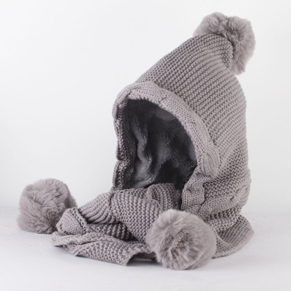Neck Warmer Knitted Hat Scarf Set Twist Neckerchief Fashion Cycling Balaclavas Hat  All-match